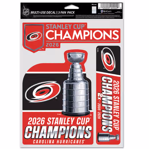Carolina Hurricanes 2026 Stanley Cup Champions Decals Set (3 Pcs.) view 1
