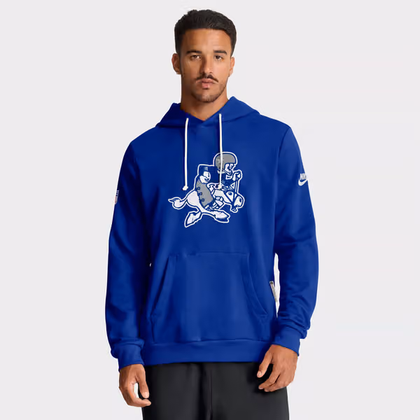 Dallas Cowboys 2025 NFL Sideline Nike Vintage Alternate Hoodie Blue view 2