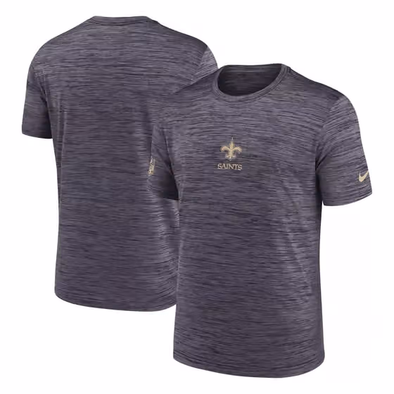 New Orleans Saints 2025 NFL Sideline Nike Velocity Performance T-Shirt Gray view 1