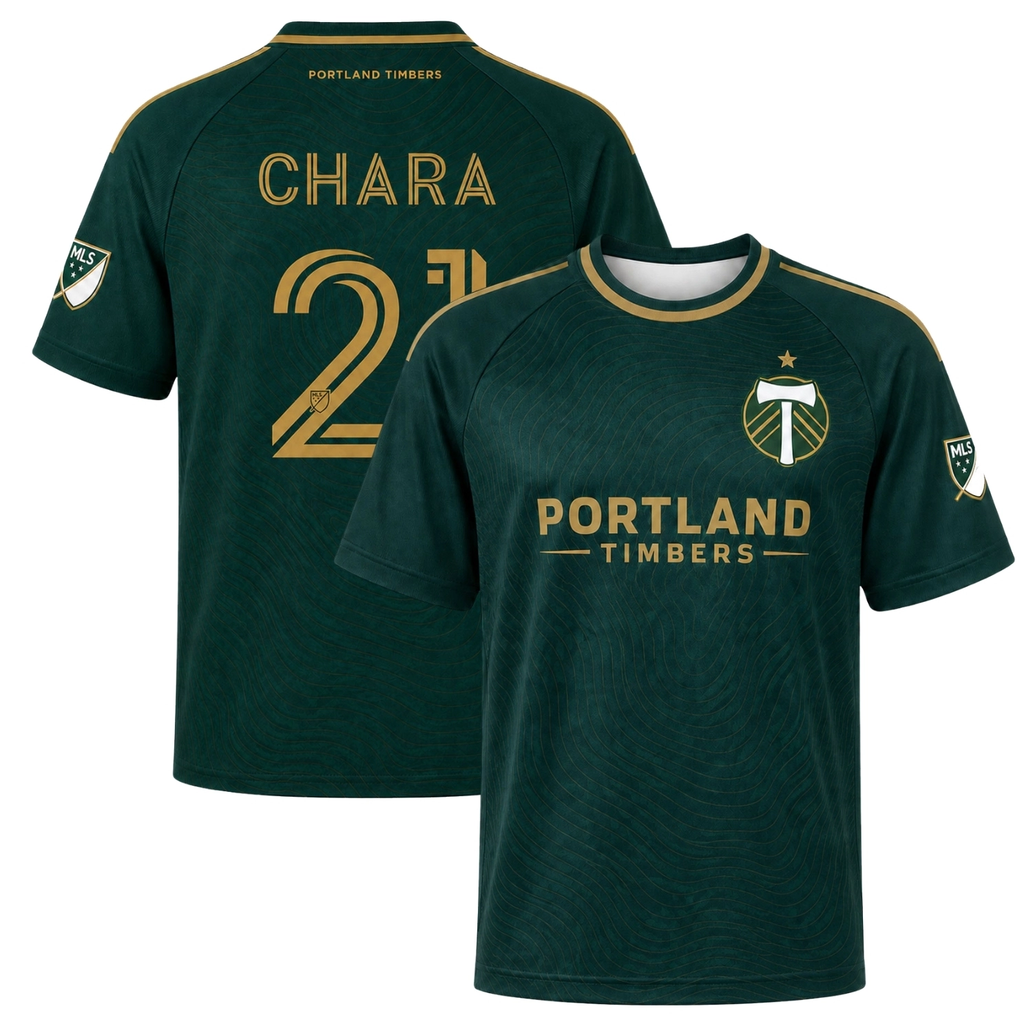 Portland Timbers Chara Jersey – Elite Green Gold Style