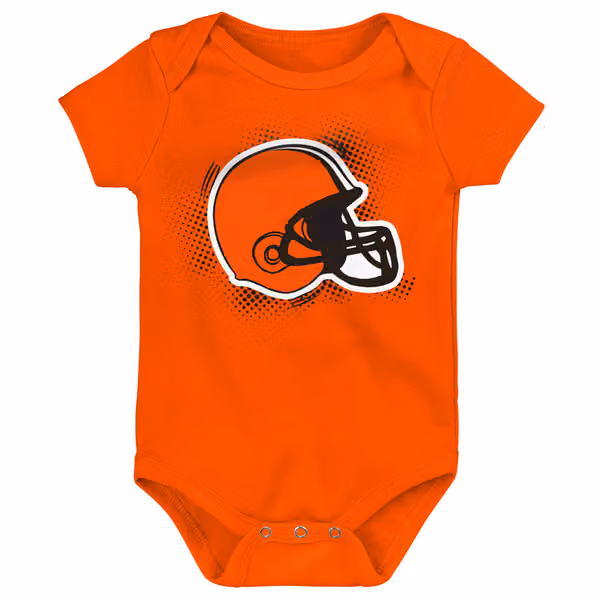Cleveland Browns Game On Creeper NFL Infant Bodysuit Set (3-Piece) view 3