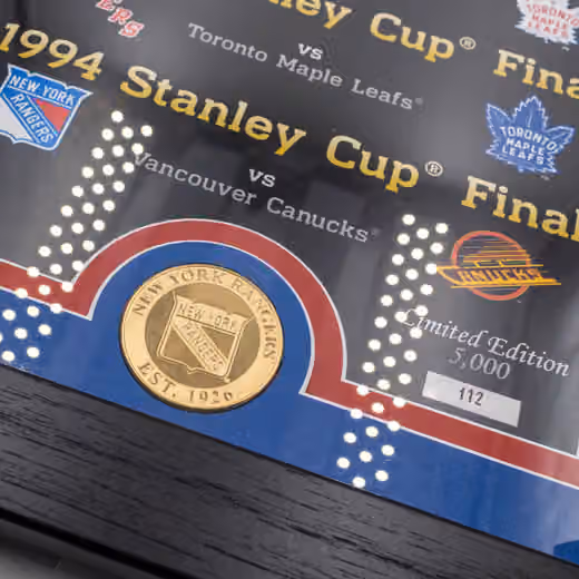 New York Rangers Stanley Cup Legacy Bronze Coin Framed NHL Photo view 2
