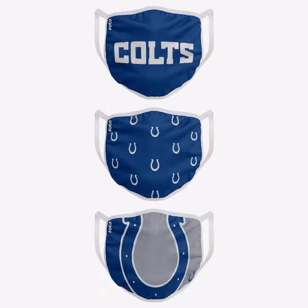 Indianapolis Colts Face Covering NFL Face Mask (3-Pack) view 2