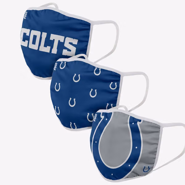 Indianapolis Colts Face Covering NFL Face Mask (3-Pack) view 1