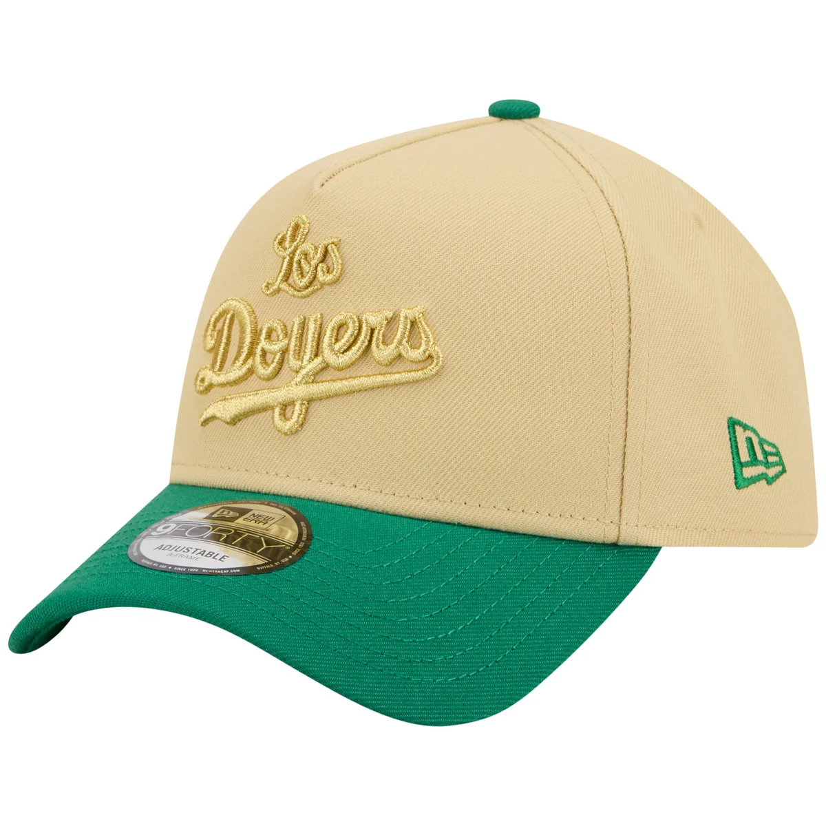 Los Angeles Dodgers Los Angeles Crown the City - Doyers - Gold/Green New Era 9FORTY detail view