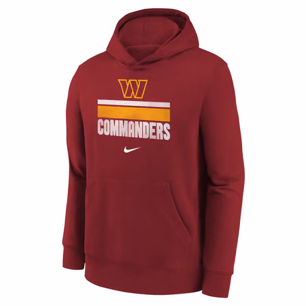 Washington Commanders NFL Team Stripes Nike Club Hoodie (YOUTH) view 2