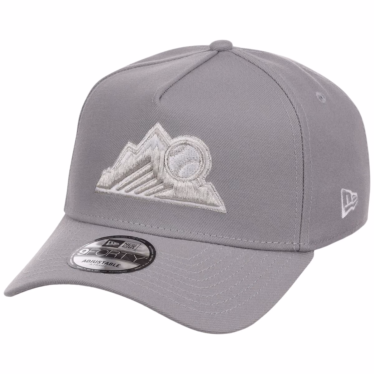 Colorado Rockies MLB Gray x White FASHION CORE New Era 9FORTY A-Frame detail view