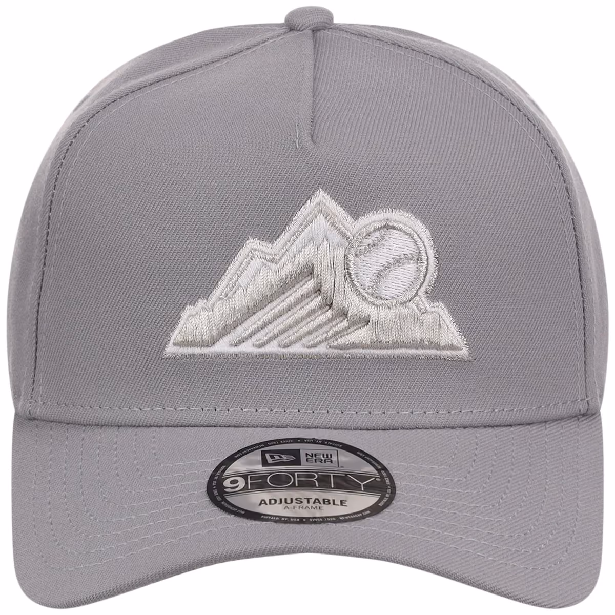 Colorado Rockies MLB Gray x White FASHION CORE New Era 9FORTY A-Frame detail view