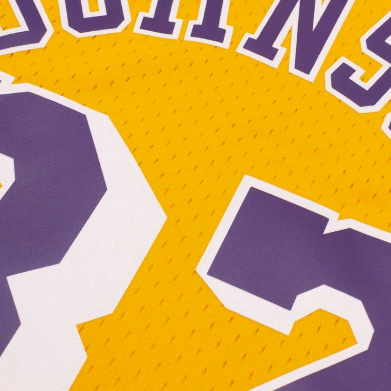 Magic Johnson #32 Los Angeles Lakers 1984-85 Swingman NBA Jersey Yellow view 5