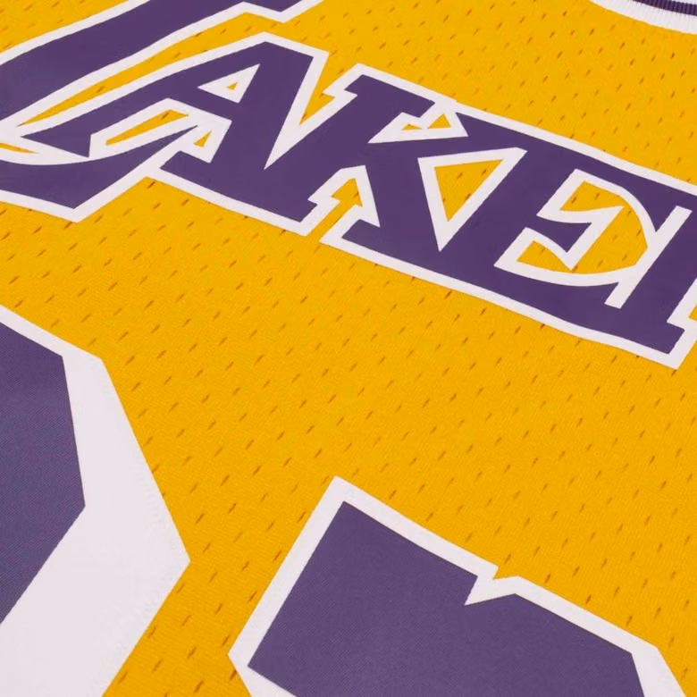 Magic Johnson #32 Los Angeles Lakers 1984-85 Swingman NBA Jersey Yellow view 4