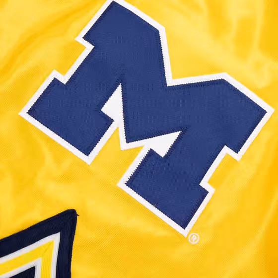 Michigan Wolverines 1991-92 Mitchell & Ness Authentic NCAA Shorts Yellow view 3
