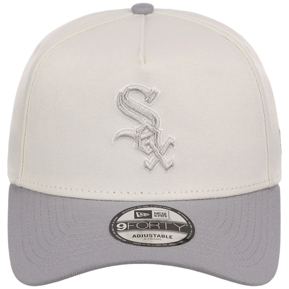 Chicago White Sox MLB Chrome x Gray FASHION CORE New Era 9FORTY A-Frame detail view