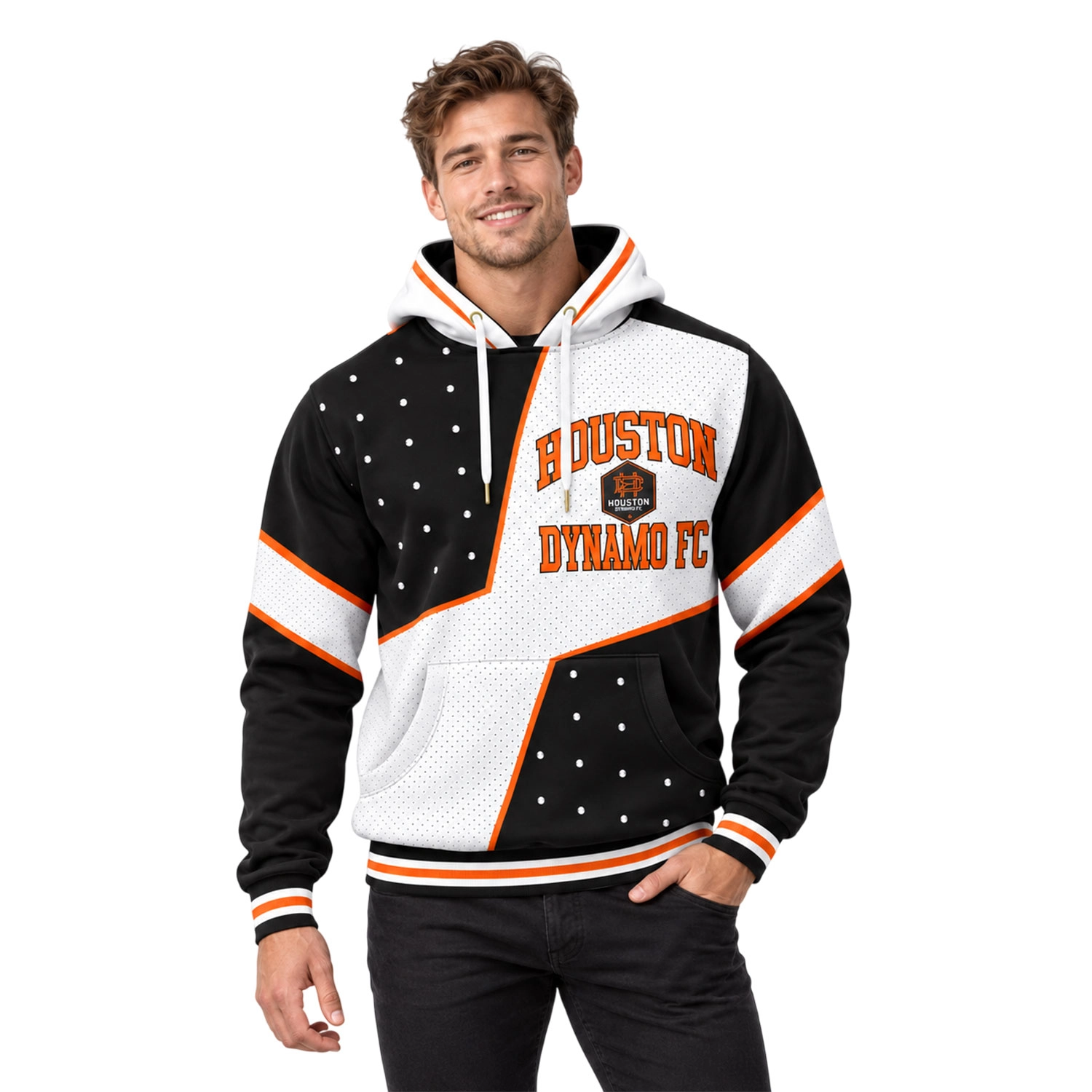 Houston Dynamo FC Fleece Hoodie Dynamic Black White