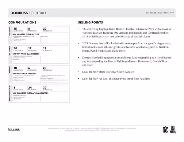 2025 Panini Donruss Football NFL Retail Box view 5