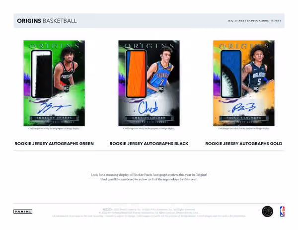 2022/23 Panini Origins Basketball NBA Hobby Box view 2