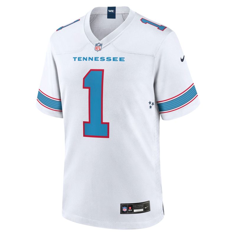 Cam Ward #1 Tennessee Titans 2026 Game NFL Jersey White view 2