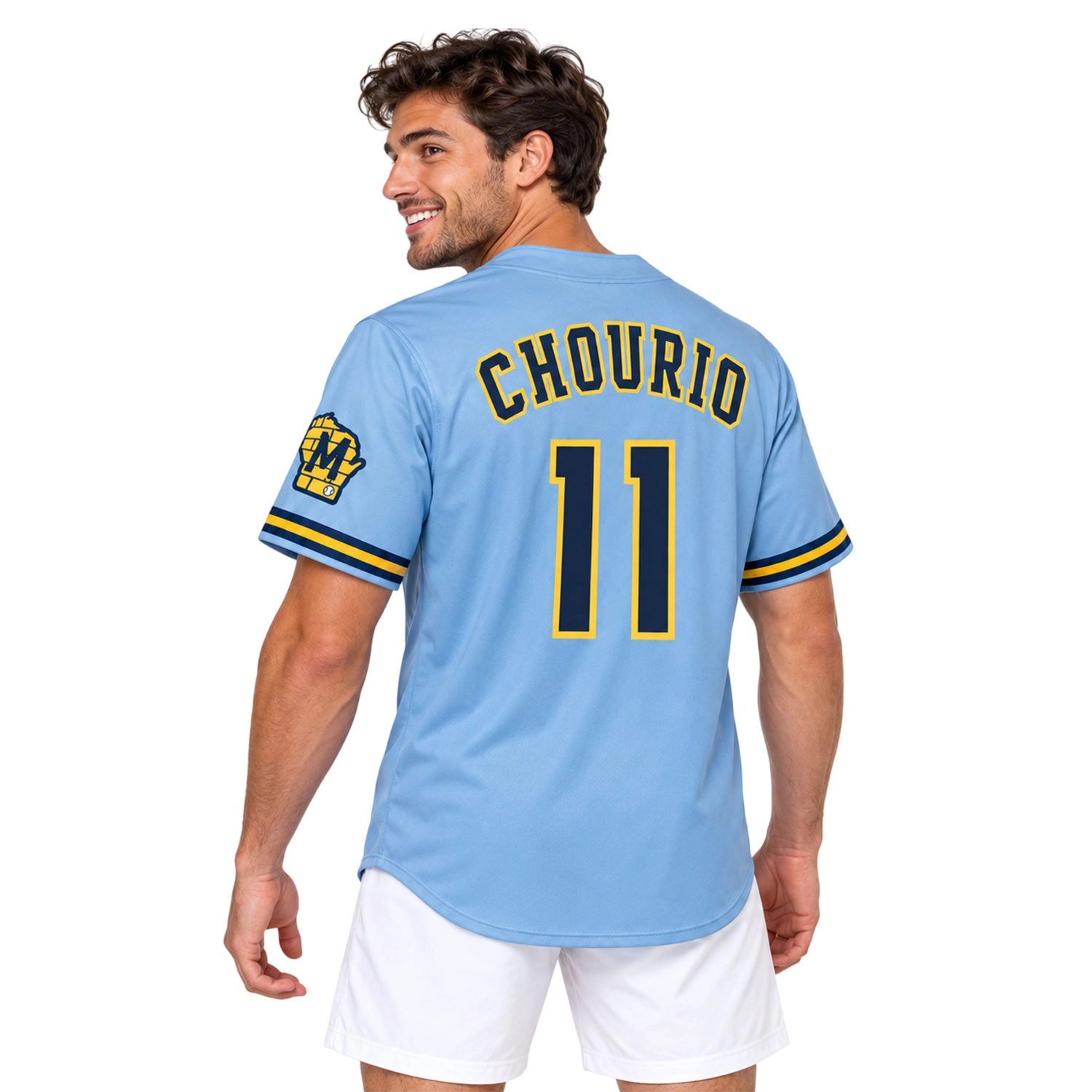 Jackson Chourio Powder Blue Jersey Dynamic Road Style