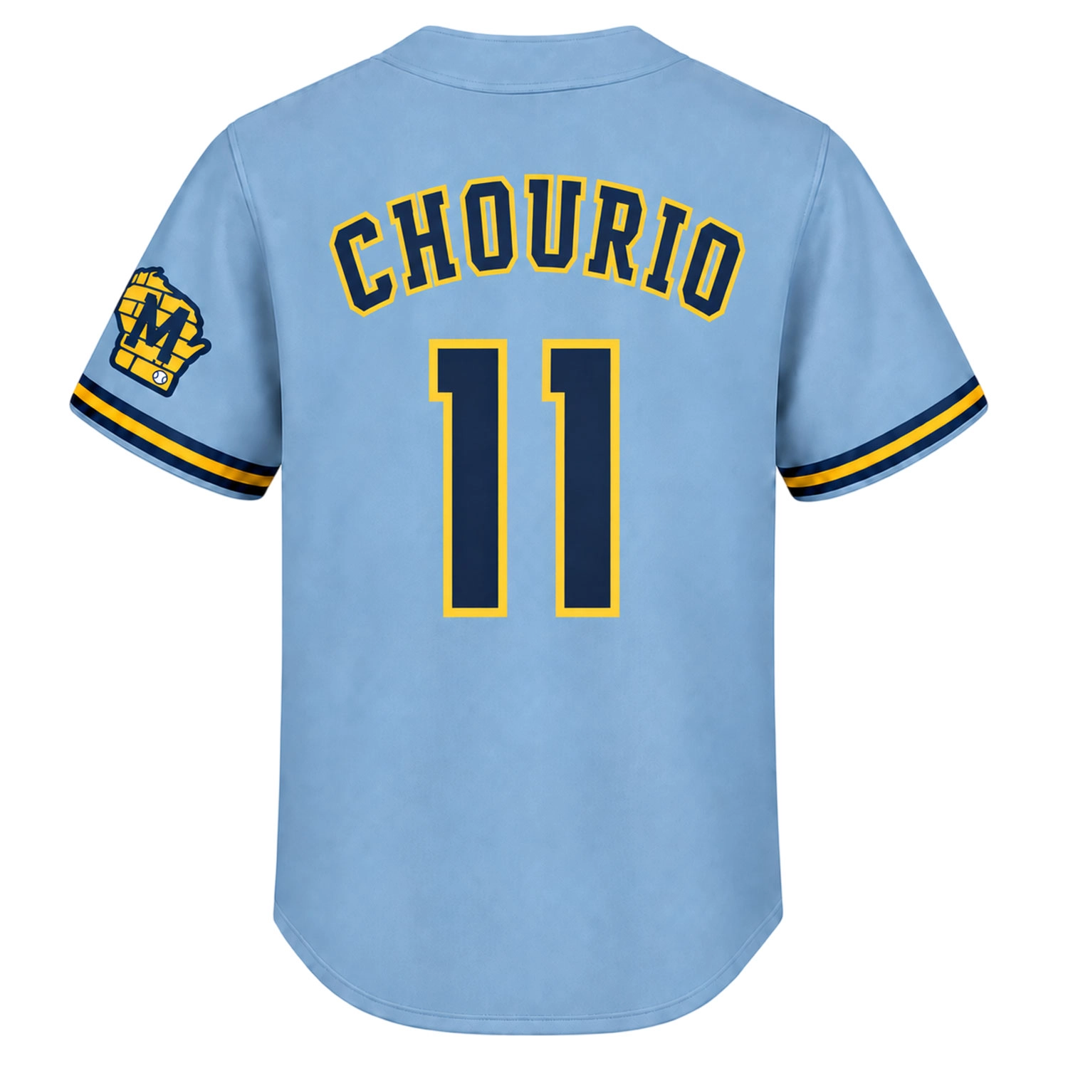 Jackson Chourio Powder Blue Jersey Dynamic Road Style