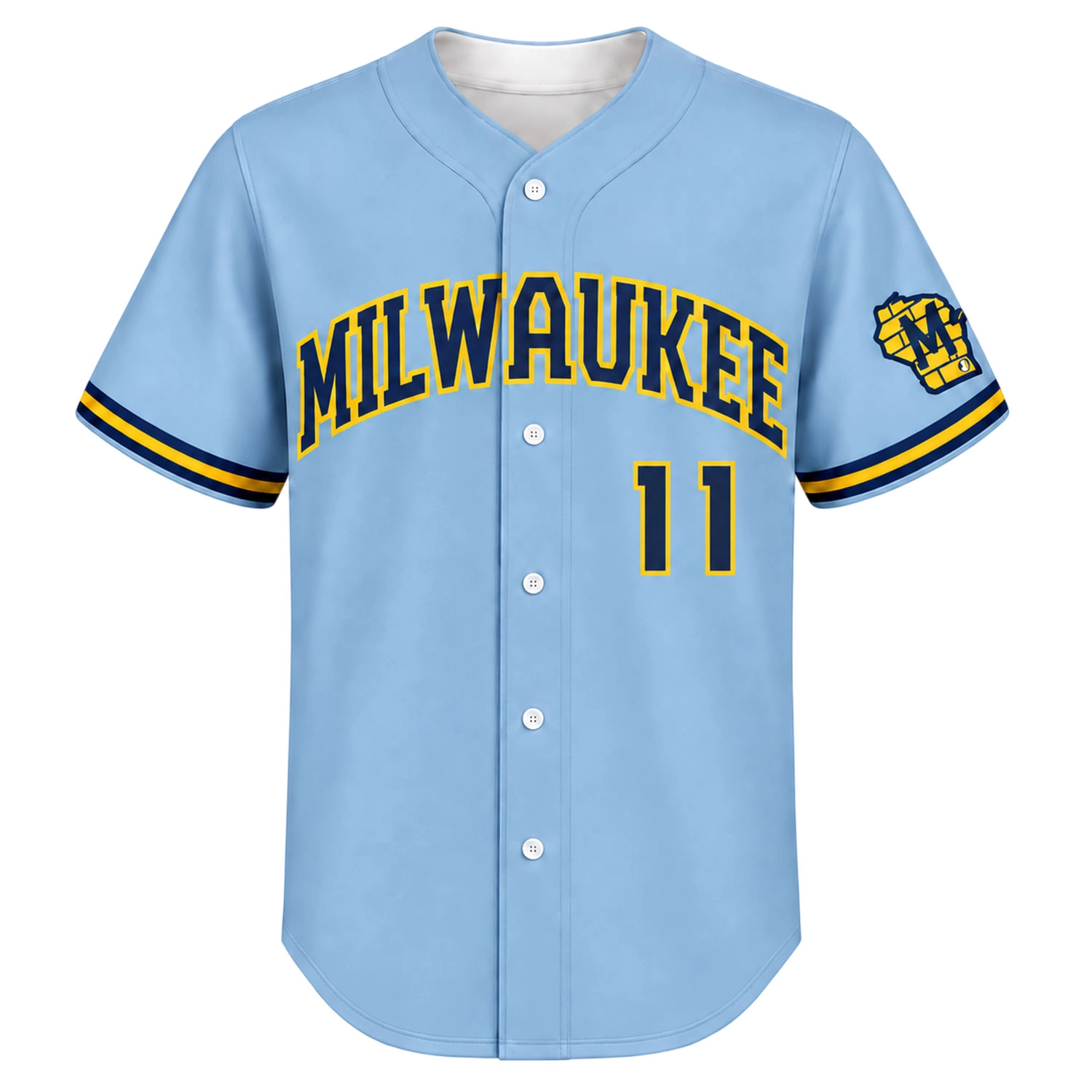 Jackson Chourio Powder Blue Jersey Dynamic Road Style