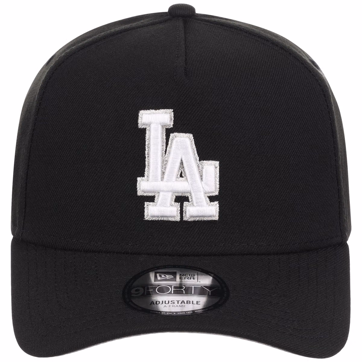 Los Angeles Dodgers MLB Black x White FASHION CORE New Era 9FORTY A-Frame detail view