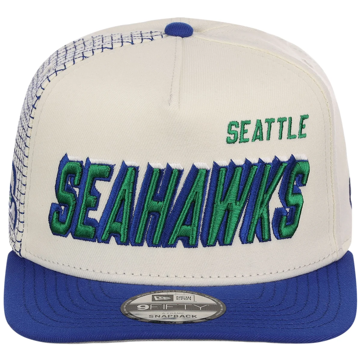 Seattle Seahawks NFL Gridlock New Era 9FIFTY A-Frame detail view