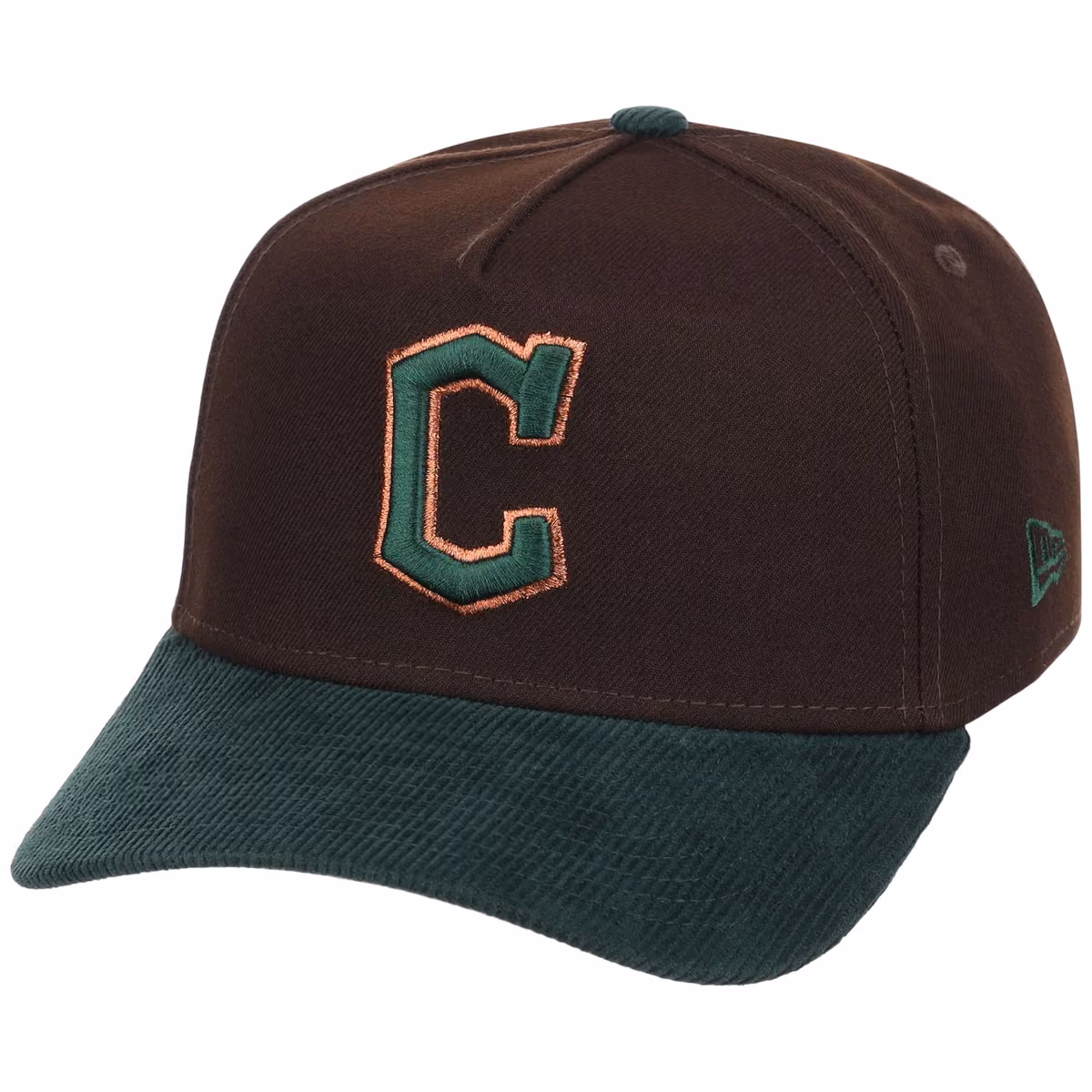 Cleveland Guardians MLB Forest Ember New Era 9FORTY A-Frame detail view