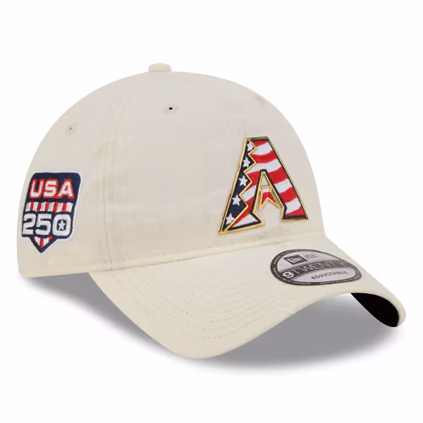 Arizona Diamondbacks 4th of July USA 250 9TWENTY Adjustable Cap Cream product photo