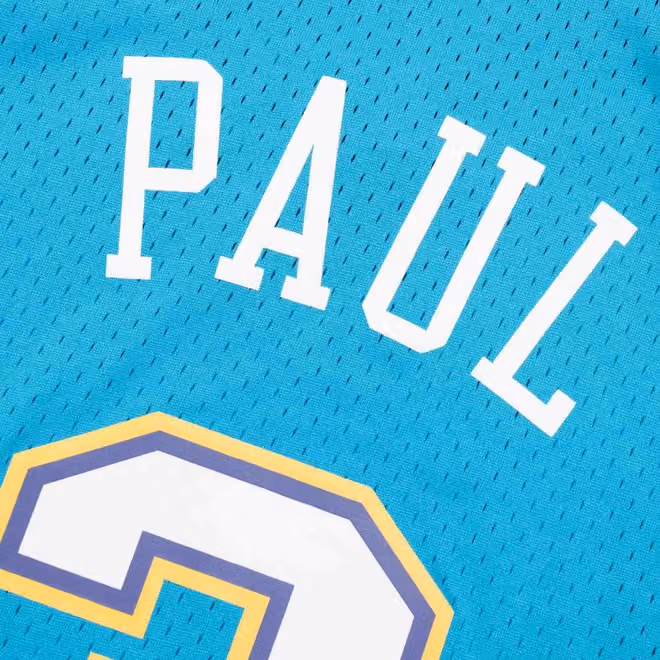 Chris Paul #3 New Orleans Hornets 2005-06 Mitchell & Ness Swingman NBA Jersey Teal view 4
