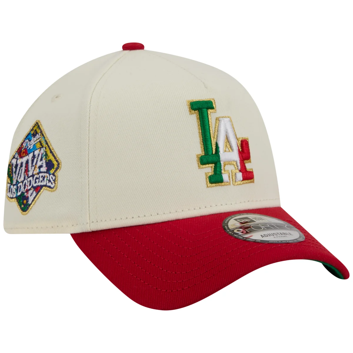 Los Angeles Dodgers Los Angeles Crown the City - MX Flag Fill - Chrome/Red New Era 9FORTY front view