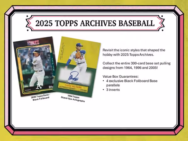 2025 Topps Archives Baseball MLB Blaster Box view 3
