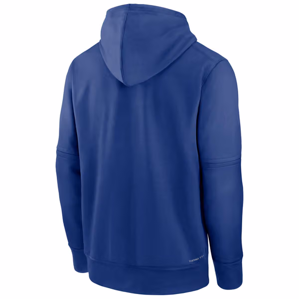 Seattle Mariners 2024 MLB Authentic Practice Nike Therma Hoodie Blue view 2