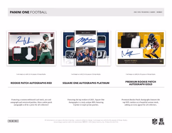 2021 Panini One Football Hobby Box NFL view 2