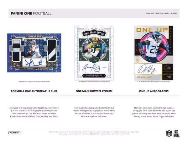 2021 Panini One Football Hobby Box NFL view 3
