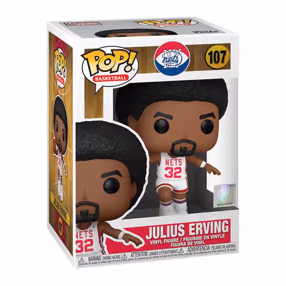 Julius Erving New York Nets #107 Funko POP! Vinyl NBA Figure view 2