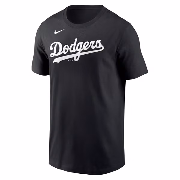 Los Angeles Dodgers Cotton Wordmark MLB T-Shirt Black view 1