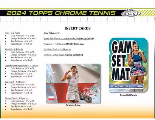 2024 Topps Chrome Tennis Hobby Box view 4