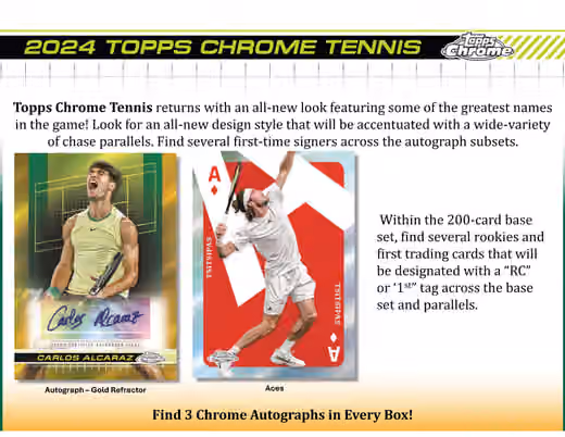 2024 Topps Chrome Tennis Hobby Box view 2