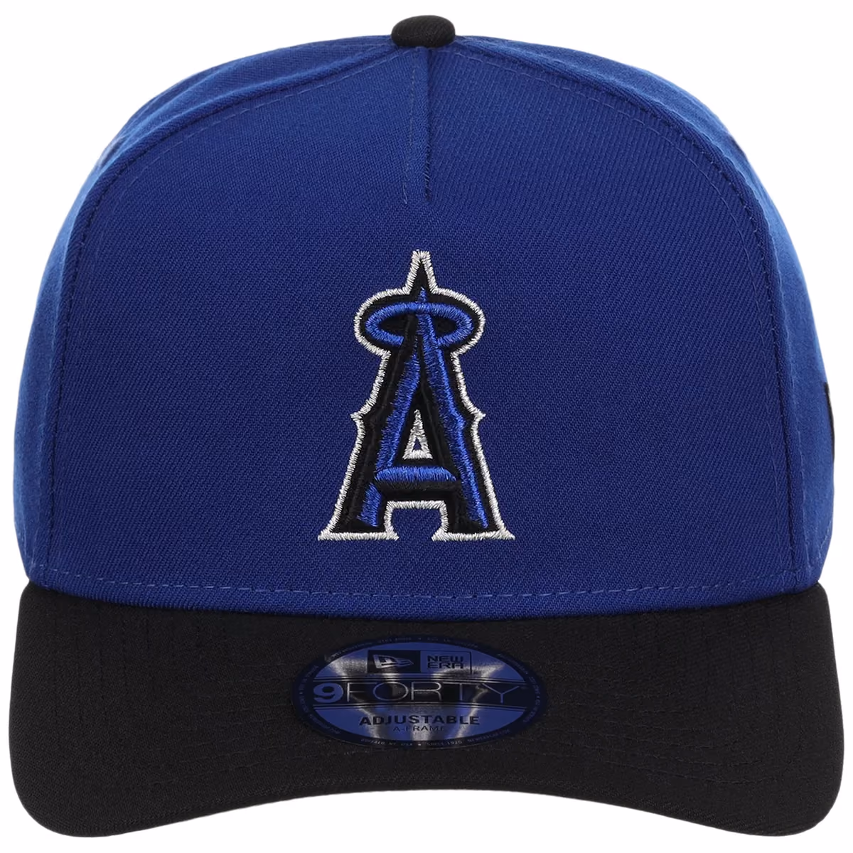 Anaheim Angels MLB Royal x Black FASHION CORE New Era 9FORTY A-Frame detail view