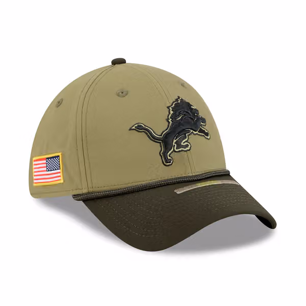 Detroit Lions 2025 NFL Salute to Service 39THIRTY Flex Cap Olive product photo