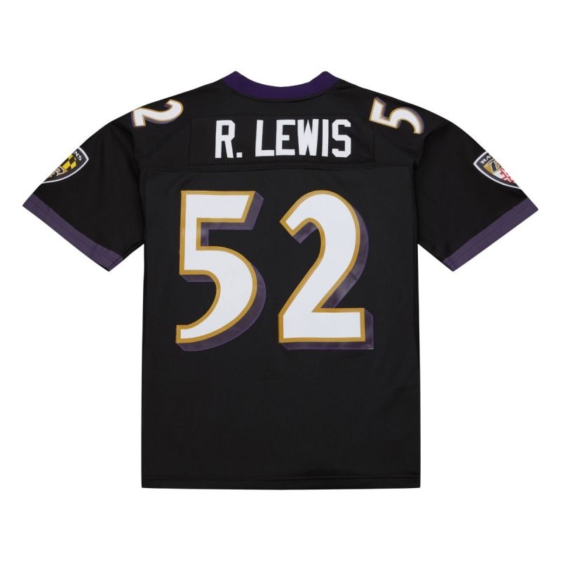 Ray Lewis #52 Baltimore Ravens Legacy Throwback NFL Jersey Black view 2