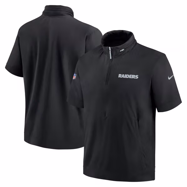 Las Vegas Raiders 2024 NFL Sideline Nike Lightweight Coach Jacket Black view 1