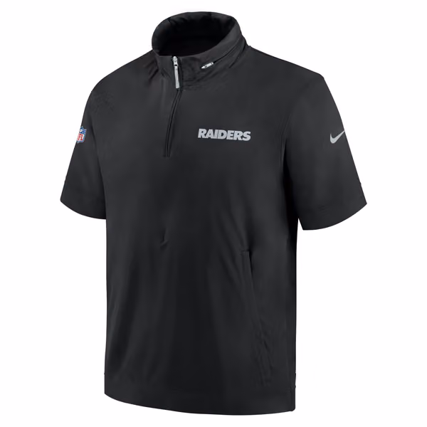 Las Vegas Raiders 2024 NFL Sideline Nike Lightweight Coach Jacket Black view 2