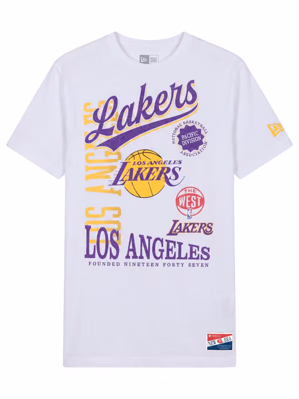 Los Angeles Lakers Division Oversized NBA T-Shirt White view 1