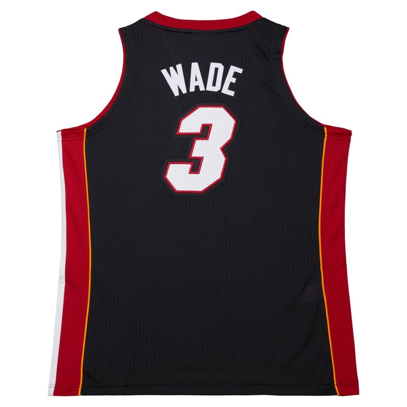 Dwyane Wade #3 Miami Heat 2012-13 Mitchell & Ness Authentic NBA Jersey Black view 2
