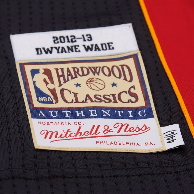 Dwyane Wade #3 Miami Heat 2012-13 Mitchell & Ness Authentic NBA Jersey Black view 3