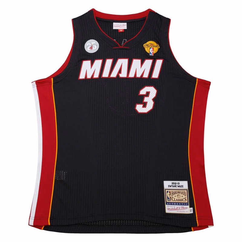 Dwyane Wade #3 Miami Heat 2012-13 Mitchell & Ness Authentic NBA Jersey Black view 1