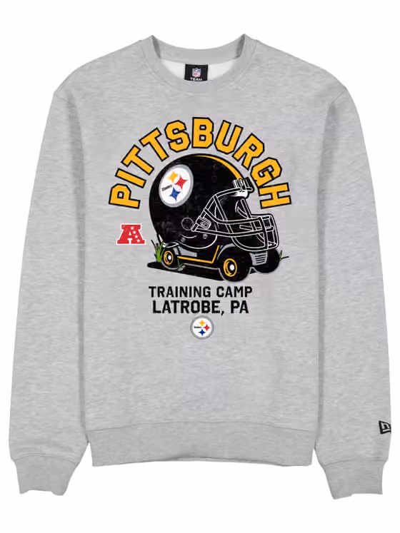 Pittsburgh Steelers NFL Training Golf Cart Crew Neck Sweater Gray view 1