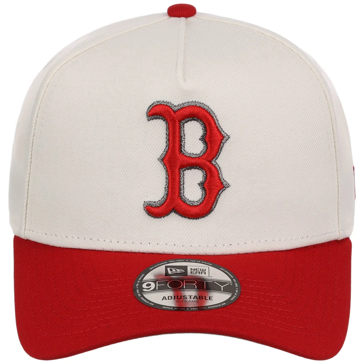 Boston Red Sox MLB Chrome x Red FASHION CORE New Era 9FORTY A-Frame detail view