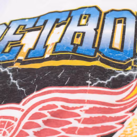 Detroit Red Wings Fireball Oversized NHL T-Shirt White view 3