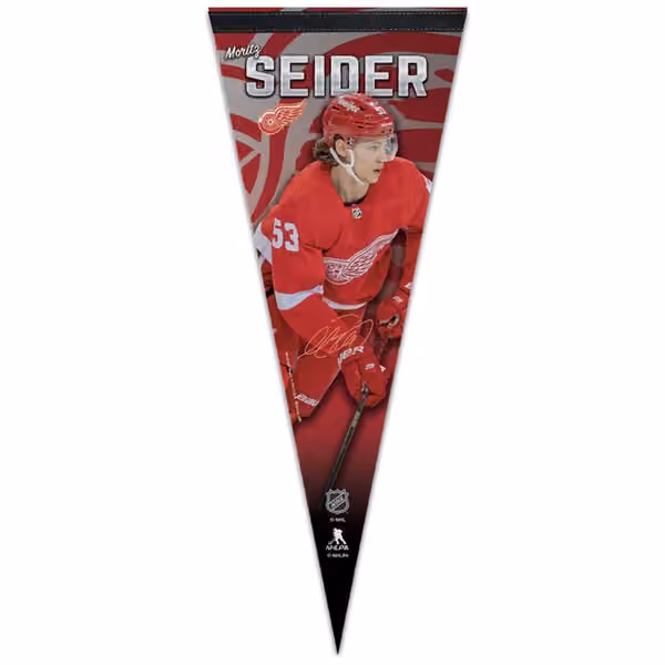 Moritz Seider Detroit Red Wings WinCraft Premium NHL Pennant view 1